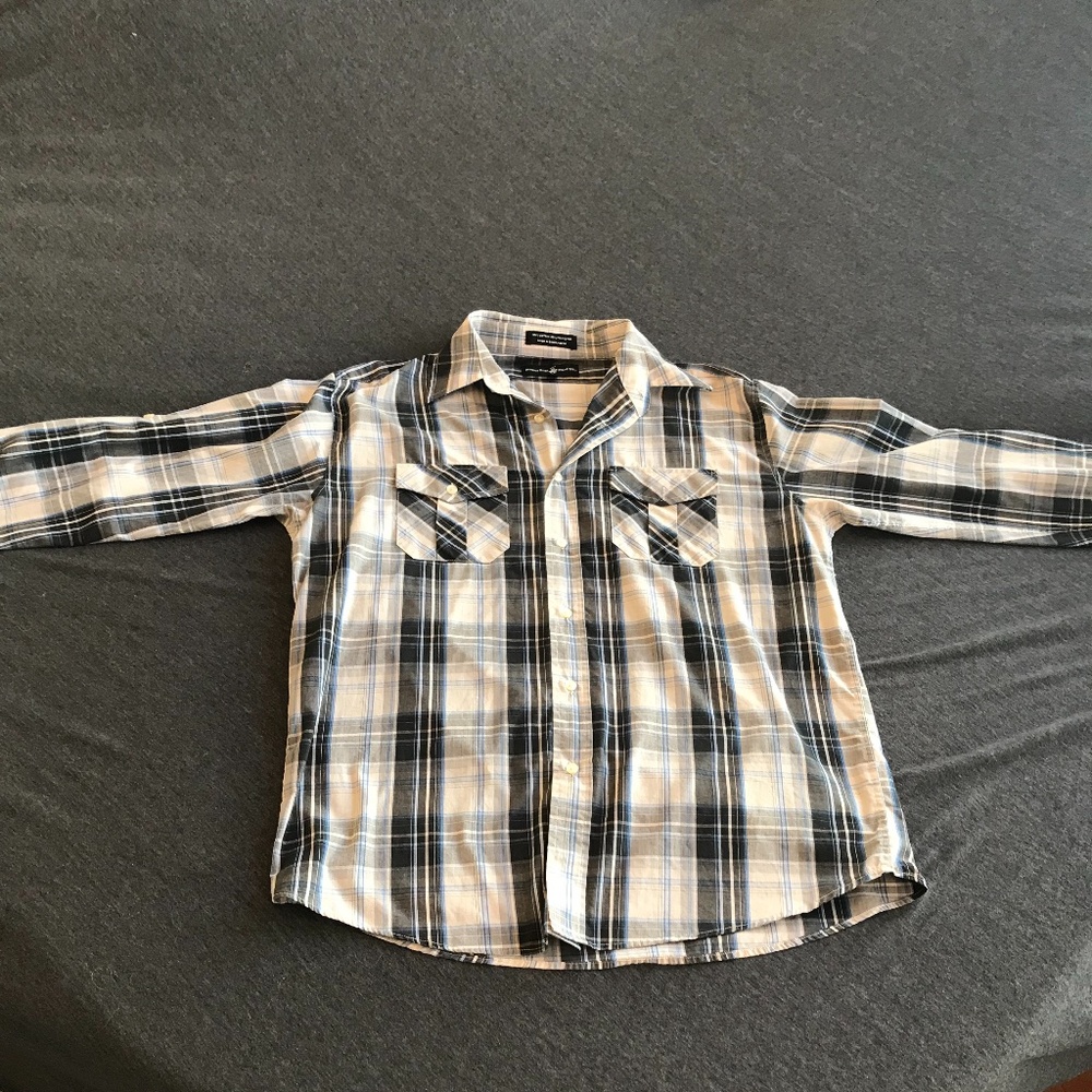 Beverly Hills Polo Club Flannel Button Up Sz Lg - Picture 3 of 6